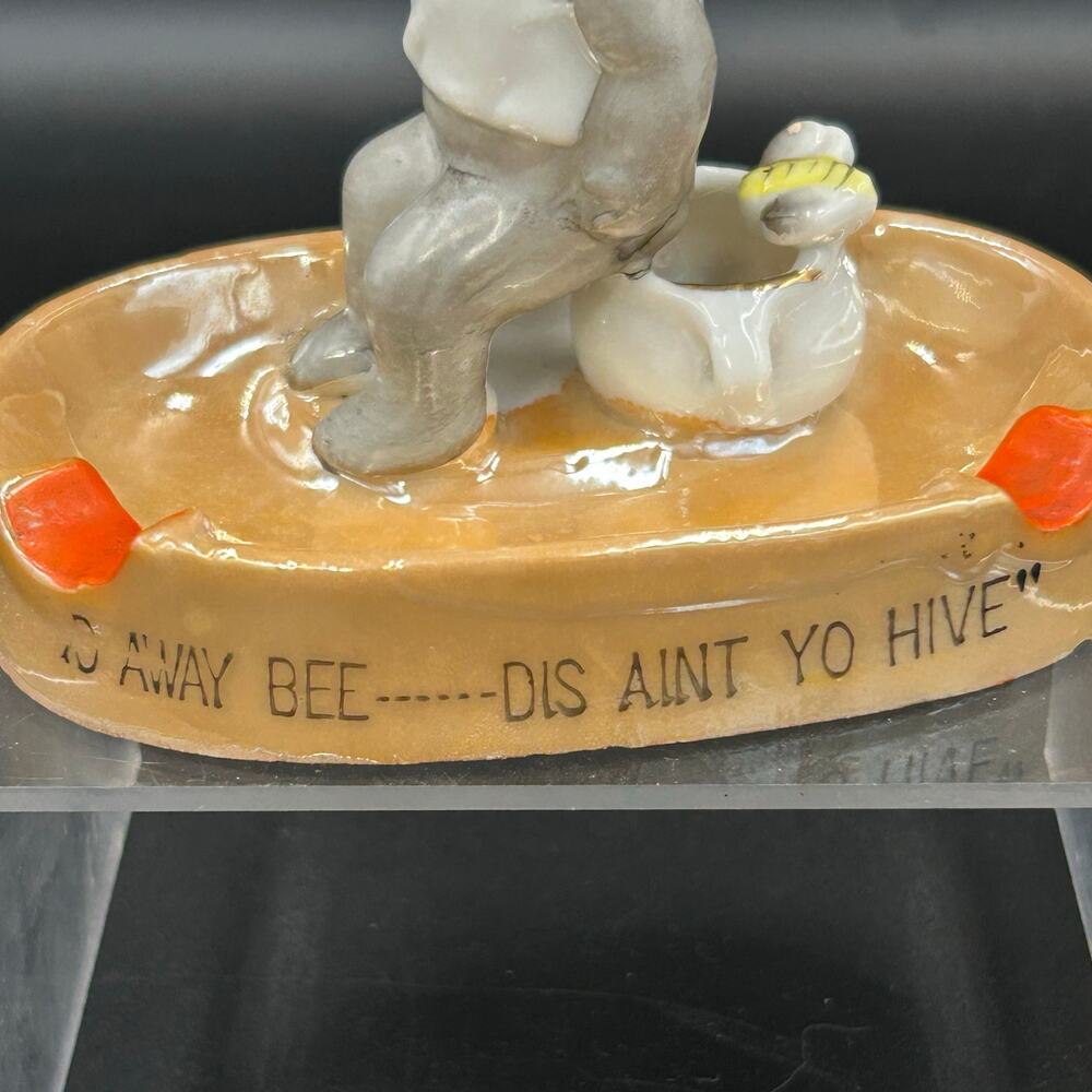Vintage Ashtray Black Americana “Go Away Bee. . . Japan